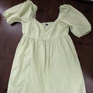American Eagle Outfitters Light Green Puff Sleeve Dress